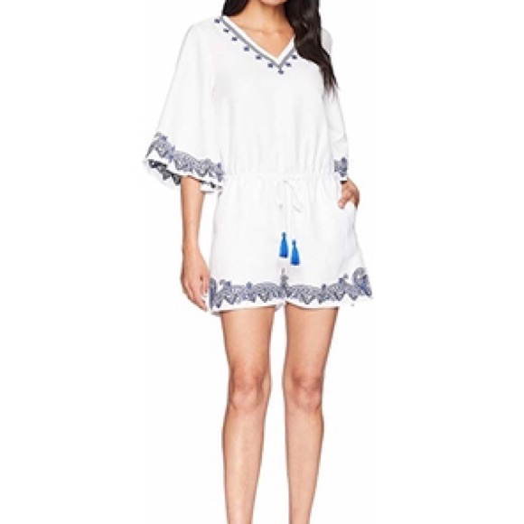 Ralph Lauren Pants - Ralph Lauren linen and embroidered romper, Sz. 16W